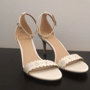 Brand new white strappy heels